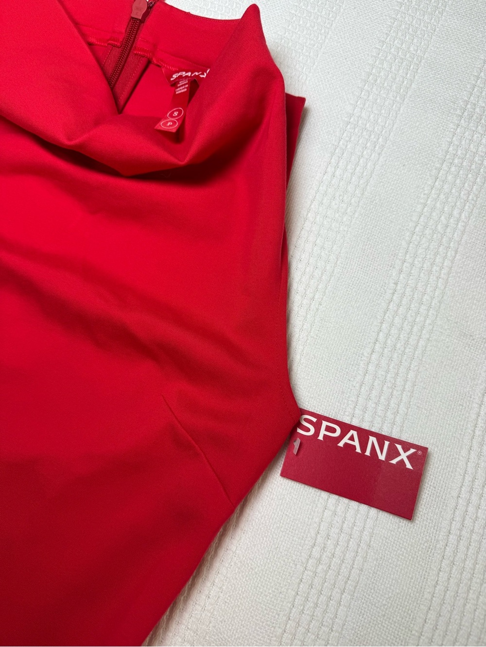 Spanx Red Ponte Sleeveless Midi Dress Cowl Neck Sculpting Size S - Picture 15 of 16